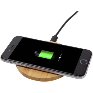 Stazione di Ricarica Wireless in Bambù Ecologica, Gadget USB Promozionale - Product Image 1