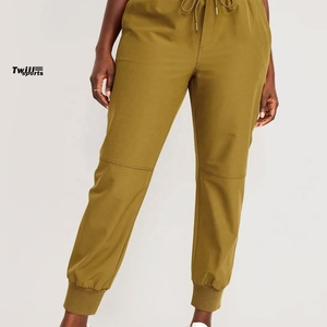 Nouveauté pantalons épais d'hiver pour femmes pantalons leggings en toile de couleur unie pantalons de survêtement empilés à l'avant plat - Product Image 6