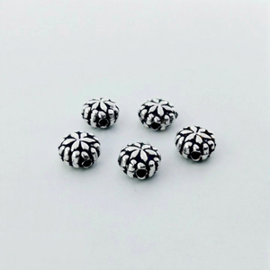 Cuentas espaciadoras de plata de ley 925 hechas a mano con diseño de loto, 6 mm, chapadas de alta calidad, para fabricación de joyas con gemas, tamaño 4 mm - Product Image 2