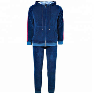 Velvet Fabric Men Tracksuits Zip Slim Fit Designer Custom Logo Blank Hoodies and <b>Jogger</b> Pants Men Set Clothing Manufacturer - Product Image 2