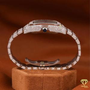 นาฬิกาข้อมืออัราบิคสีขาวแบบปรับแต่งได้นาฬิกาข้อมืออัตโนมัติสไตล์ฮิปฮอปอัตโนมัติหรูหราประดับเพชรสุดหรูของขวัญวันเกิดสำหรับผู้ชาย - Product Image 4