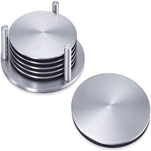 Tabletop Square Drinking Metal Stainless Steel Coasters Set <b>Table</b> <b>Top</b> <b>Protector</b> Mat Tea Cups Coaster Accessories Europe Style - Product Image 1
