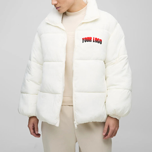 Veste à bulles personnalisée pour hommes hiver imperméable à capuche col montant activités de plein air vente en gros - Product Image 4