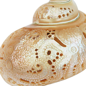 Arte tallado JOYERÍA SEASHELL con arte tallado 10 cm Motivo Estilo de flor de concha hecha de concha - Product Image 2