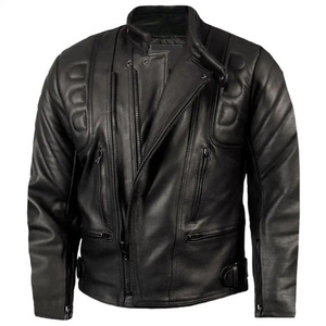 Chaquetas de cuero estilo motorista personalizadas en un ajuste delgado con chaqueta de cuero para hombre de primavera natural o motocicleta estilo otoño - Product Image 1