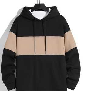Basics coton mélangé sweats à capuche personnalisés de haute qualité pour hommes coton polyester polaire imprimé 100% Logo poche avant - Product Image 1