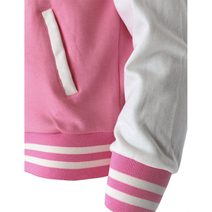 100% coton femmes Varsity vestes Chenille broderie Patch polaire femmes culture Baseball Letterman vestes respirant fourrure - Product Image 3