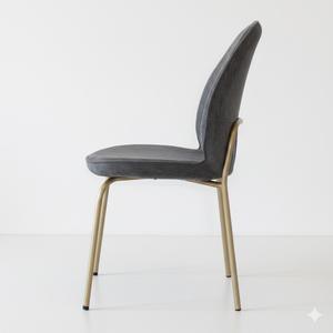 Silla de comedor MONZA, elegante y moderna, de terciopelo, con tapicería cómoda y una estructura metálica dorada resistente. - Product Image 3