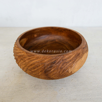Ecologische houten schaal, natuurlijke houten salade schaal, teakhouten fruitschaal voor thuis, keuken en feesten.