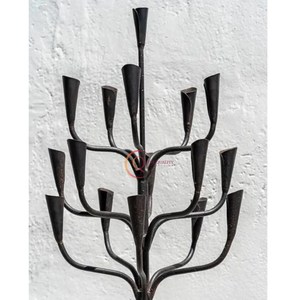 Candélabre éclaircissant d'excellente conception en métal de couleur noire Candélabre de pièce maîtresse de table unique du fabricant et de l'exportateur - Product Image 2