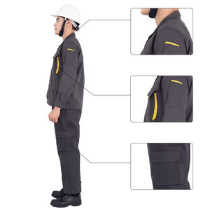 Conjunto de uniforme de trabajo de mezcla de algodón transpirable Unisex para trabajadores de fabricación - Product Image 2