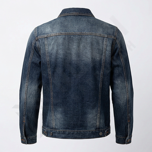 Custom Low Minimum Order Big Size Outerwear Fashionable Winter <b>Fleece</b> Side Stand Collar Reversible Denim <b>Jacket</b> <b>Black</b> - Product Image 2