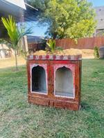 Antique Original en bois fabriqué à la main tenture murale réveil boîte Vintage étagère à épices décorative maison salon meubles