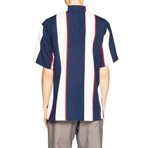   เสื้อเชิ้ตลำลองลายทางใหญ่ [111973-NVY] ผ้าฝ้ายป๊อปลินแขนยาว คอตั้ง สำหรับวัยรุ่นในฤดูใบไม้ร่วง - Product Image 3