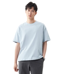 เสื้อยืดคุณภาพสูงแบบเรียบ ไซส์ใหญ่สำหรับผู้ชาย ขายส่ง เสื้อยืดผู้ชายผ้าฝ้าย 100% สกรีนโลโก้ตามสั่ง - Product Image 5