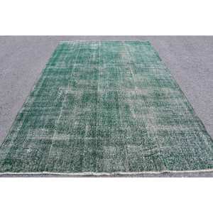 พรมขนสัตว์สีเขียวแบบตุรกีขนาด6.9x10.6ฟุตพรมปูพื้นแบบแบนสำหรับห้องนั่งเล่นเทคนิค3D ทำจากยาง - Product Image 1