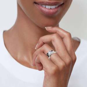 Jeulia Hug Me Play with My Baby Penguin Round Cut Sterling <b>Silver</b> Fine <b>Ring</b> - Product Image 6