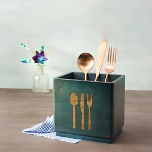 Organisateur de couverts porte-ustensiles en bois abordable avec une couleur magnifique et unique à bas prix - Product Image 2