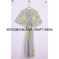 Robe longue de plage 2 pièces 100 % coton pur pour femme, kaftan toutes saisons, tenue de nuit, taille unique, tunique de plage, robe longue à nouer devant