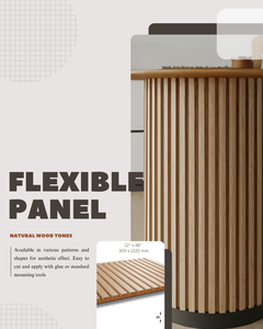 Panel de pared decorativo moderno y flexible de madera maciza con superficie 3D para baño y aplicaciones de pared interior - Product Image 5