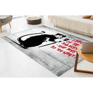 Tapis graffiti Banksy : Tapis d'appoint antidérapant en chenille, motif imprimé, avec poils doux - Product Image 2