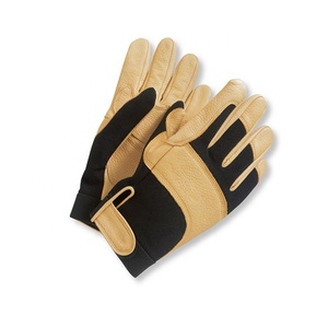 Leather Split Finger Safety <b>Gloves</b> Thermal Eco-Friendly Breathable Wrist-Length for Mechanic Industrial Outdoor Four Seasons Use - Product Image 1