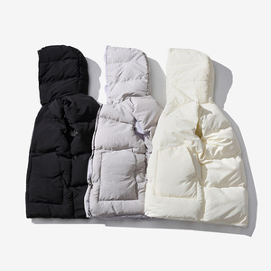 Chaleco acolchado con capucha multicolor para hombre, novedad de 2025, chaqueta acolchada de poliéster personalizada con botones de gran tamaño acolchada para hombre - Product Image 3