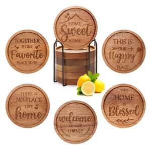 Posavasos de madera hechos a mano ecológicos con un hermoso acabado para proteger contra manchas de bebidas y daños en la superficie - Product Image 6