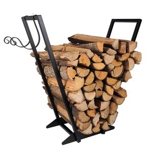 Porte-bûches en métal décoratif et esthétique de conception supérieure de tendance fraîche pour le support rustique de bois de chauffage en métal de jardin de maison - Product Image 5