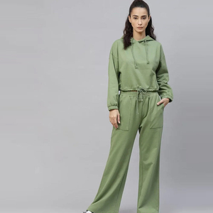 Chándal informal personalizado para mujer, ropa deportiva, Sudadera con capucha y pantalones con cremallera de manga larga, chándal deportivo para correr - Product Image 2