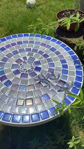 Dazzling <b>Mosaic</b> Side Table: Iridescent <b>Art</b> - Blue Coffee Table - Side Table - Livingroom Decor - Gift - Product Image 2