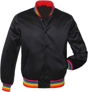 Wholesale Baseball Varsity <b>Jacket</b> Polyester Satin Team School Wear Custom Embroidery Patches Letterman Bomber <b>Jacket</b> Manufacture - Product Image 5