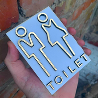 Panneau de porte de toilette de toilette moderne personnalisé dames et hommes signe de salle de bain pour bureau à domicile boutique Restaurant café salon d'affaires signe