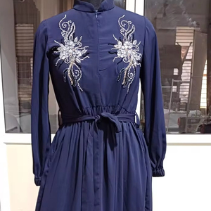 Magnifique Kaftan de style marocain modeste pour adultes, nouveau design, travail manuel, perles de pierre, antistatique, traditionnel, musulman, décontracté, ODM, longueur au sol - Product Image 1