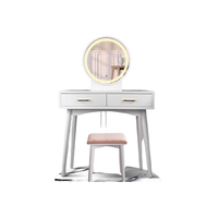 Coiffeuse de qualité supérieure au design européen avec miroir et tabouret, couleur blanche, pour chambre à coucher, fabriquée en Indonésie