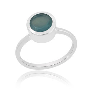 แหวนพลอยคาลซิโดนีเงินสเตอร์ลิงทำด้วยมือ925ที่สวยที่สุดสำหรับงานปาร์ตี้ - Product Image 1