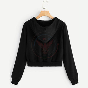 Hoodies courts coupe-vent pour femmes, streetwear d'hiver, tissu polaire, mélange polyester/coton, haute qualité - Product Image 2