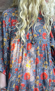 ชุดเดรสสำหรับผู้หญิงชุดเดรสลำลองแขนยาวเต็มคอวีพิมพ์ลายชุดเดรสแม็กซี่ผ้าฝ้ายแท้สำหรับงานแต่งงานงานเลี้ยงตอนเย็น - Product Image 2