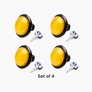 Ensemble de 4 boutons poussoirs d'arcade convexes avec éclairage LED (12V), construction en plastique et métal, options multicolores et micro-interrupteur - Product Image 4
