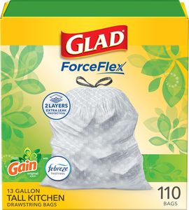 Sacs poubelle de cuisine Glad ForceFlex, 13 gallons, Gain Original, 110 unités - Product Image 4