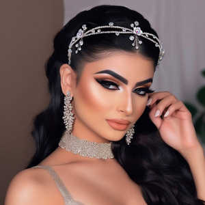 Diadema Bridella BHP548-S Plateada con Pedrería, Perlas y Diseño Floral, Ajuste Cómodo para Bodas, Bailes de Graduación y Eventos Formales - Product Image 2