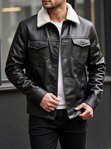 Chaqueta Universitaria de Cuero Genuino de Piel de Becerro Negra Personalizada de Alta Calidad para Hombre, Estilo Urbano a la Moda con Letras Bordadas - Product Image 5