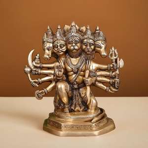 Statue de seigneur Hanuman en laiton pour les fêtes de mariage et de Diwali - Product Image 3