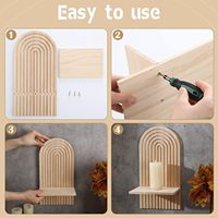 2 Stück Boho Holz Sonne Regenbogen Wandre gale Böhmische Kerzenhalter Hängendes Regal Wand halterung Bücherregal für Wohnzimmer