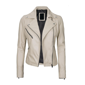 แจ็คเก็ตหนังแกะผู้หญิงดีไซน์ล่าสุด สวมใส่สบาย ทรงเข้ารูป ทันสมัย ระบายอากาศได้ดี เหมาะสำหรับฤดูใบไม้ร่วง  รับสกรีนโลโก้  งานตัดเย็บคุณภาพสูงด้วยไนลอน - Product Image 3