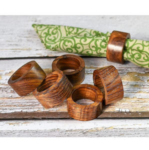 Porte-serviette en bois naturel fait à la main doré avec design moderne meilleure qualité pour l'artisanat de mariage à la maison forme ronde - Product Image 6