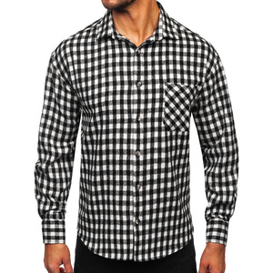 Chemise en flanelle respirante 100 % coton TIGHTERFIT pour homme et femme, rouge/noir, doublée, grandes tailles, pour l'hiver/l'été, style motard et café racer - Product Image 1