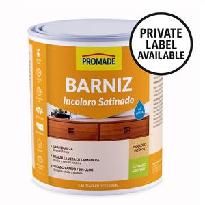 Vernis pour bois d'intérieur à base d'eau OEM, finition satinée transparente, faible odeur, résistant aux rayures, étiquette privée disponible, 750 ml - Product Image 2