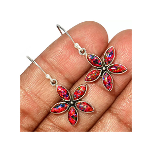 Pendientes de plata de ley 925 con Ópalo, joyería fina hecha a mano, con gema Natural - Product Image 3
