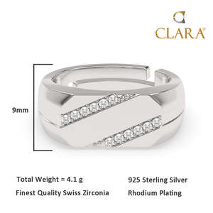 Bague CLARA en argent sterling 925, plaquée rhodium et or, avec zircon serti et technologie d'incrustation, bijoux authentiques - Product Image 5